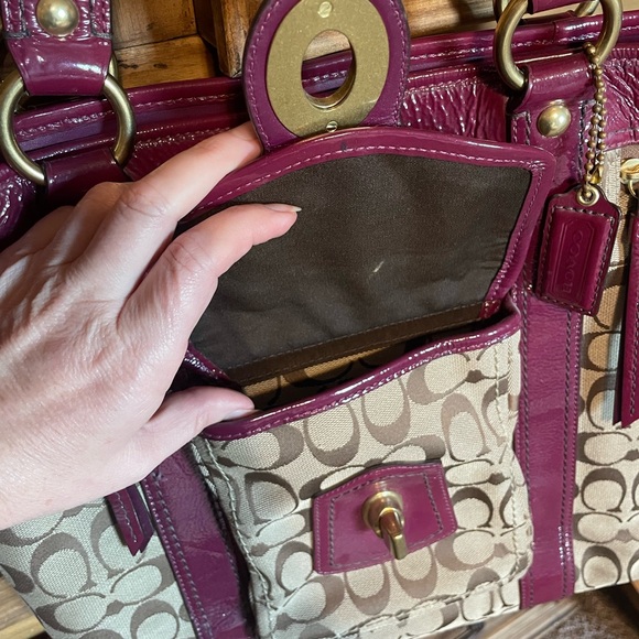 Coach Purse, Wallet & Coin Purse with Monogram Pattern and Leather Trim - Picture 4 of 11